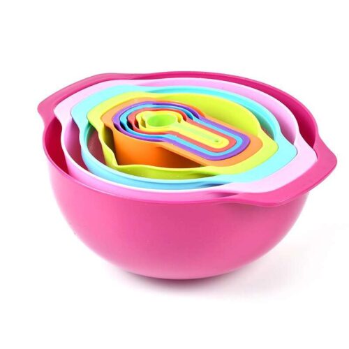 10Pcs Plastic Mixing Bowl Set