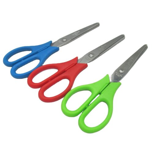 12Pcs Plastic Handle Stainless Steel Scissors