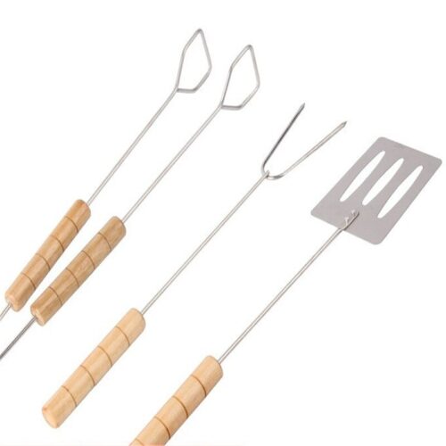 3Pcs Barbecue Bbq Grill Fork Needle Turner Clip Accessories