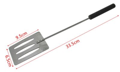 A 3Pcs Barbecue Bbq Grill Fork Needle Turner Clip Accessories with measurements on it.