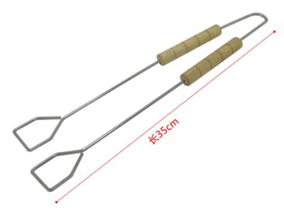 Two 3Pcs Barbecue Bbq Grill Fork Needle Turner Clip Accessories with wooden handles.