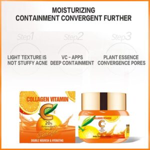 Moisturizing Collagen Vitamin C + E cream with orange and vitamin c.