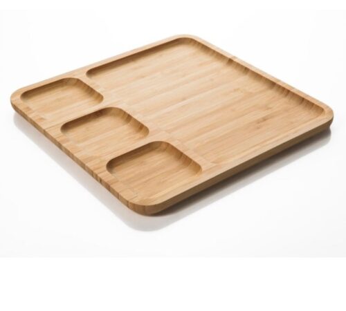 4 Compartment Bamboo Serving Tray