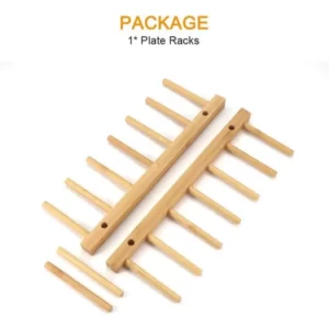 A set of Bamboo Wooden Rack Drainers with the word package on them.