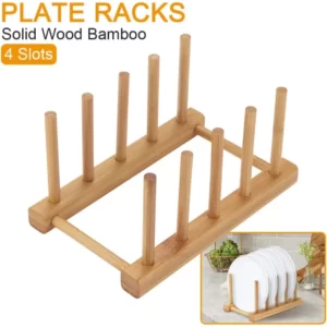 Solid bamboo plate racks with Bamboo Wooden Rack Drainers.