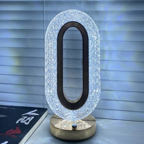 Luxury Oval Crystal Table Lamp