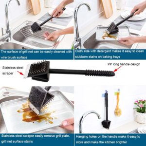 A series of pictures showing how to clean a Barbeque Grill Oven Cleaning Bbq Brush.