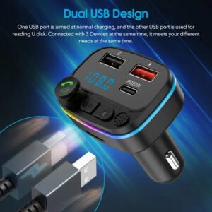 A car Audio Fm Transmitter Receiver Auto Mp3 Player with dual usb design.