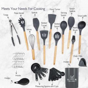 A 13Pcs Non-Stick Silicon Kitchenware Set and utensils.