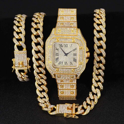 Iced Out Watch & Necklace Combo