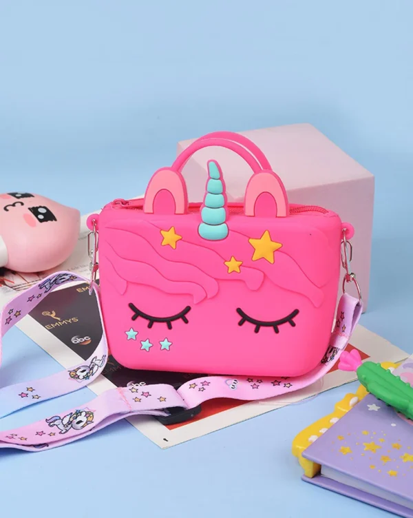 Silicon Unicorn 3D Cartoon Kids Sling Bag