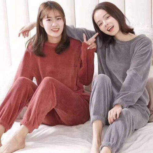 Women Flannel Pajama Set
