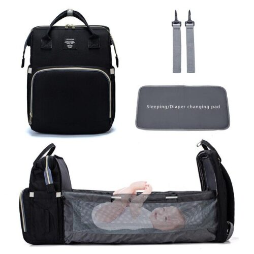 Multifunctional Foldable Bed & Baby Bag With USB Charger