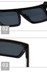 A pair of Fashion Flat Top Sunglasses with a black frame and a pink trim.
