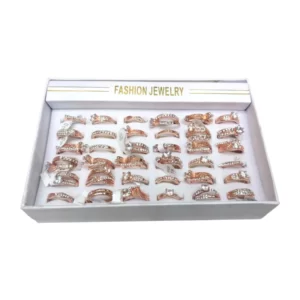 A box with a variety of Fashion Stainless Steel Rings in it.