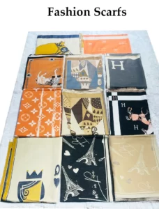 A collection of High Quality Soft Fashion Scarfs with different designs.