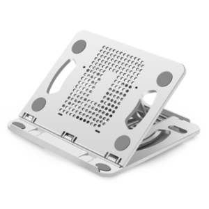 A Foldable Laptop Stand on a white surface.