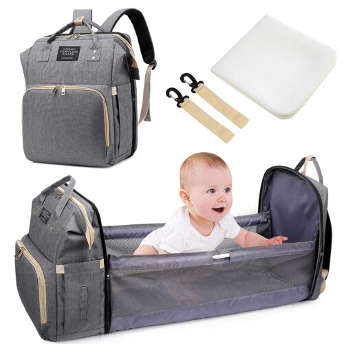 Multifunctional Foldable Bed & Baby Bag With USB Charger