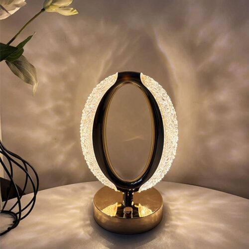 LED Crystal O-Shaped Table Lamp