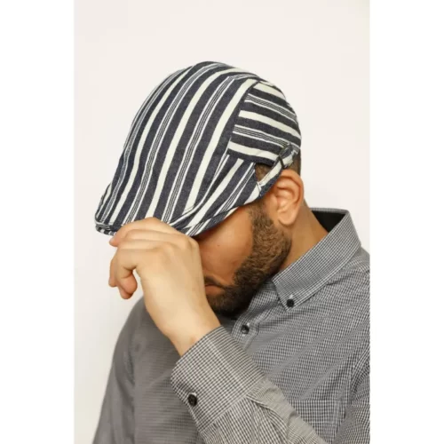 Striped Mens Berets Vintage Flat Caps Hats