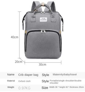 Multifunctional Foldable Bed & Baby Bag With USB Charger