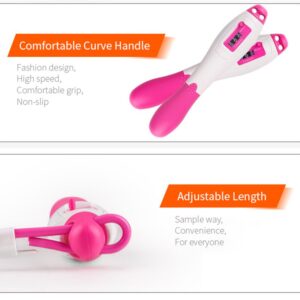 A pink and white Digital Smart Cordless Jump Rope With Counter with a pink handle.