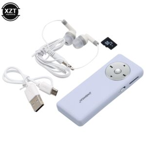 A white Mp3 Music Player with earphones and earphones.