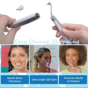 A picture of a woman using the Electric Ultrasonic Dental Scaler Tooth Calculus Remover.
