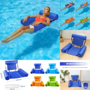A woman laying on an Inflatable Foldable Floationg Row Backrest.