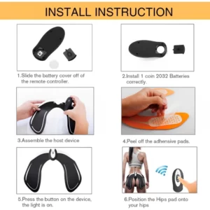 The instructions for how to use an Ems Hips Trainer Electric Butt Musle Stimulator.