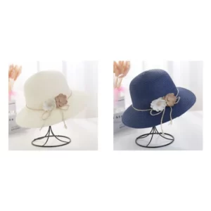 Two different Stylish Breathable Fixing Rope Hats with flowers on them.