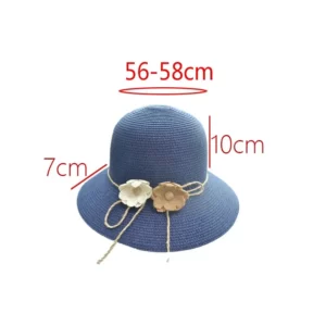 A Stylish Breathable Fixing Rope Hat with a flower on it.