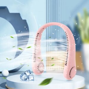 A pink Wearable Air Cooler & Purifier with ice on top of it.