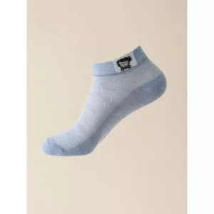 A pair of light blue socks on a white background.