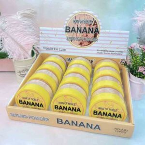 A display of banana powder in a box.