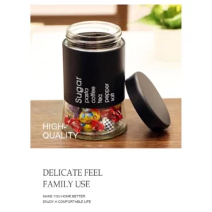 A Multifunction Creative Food 3 Glass Jars with candy in it.