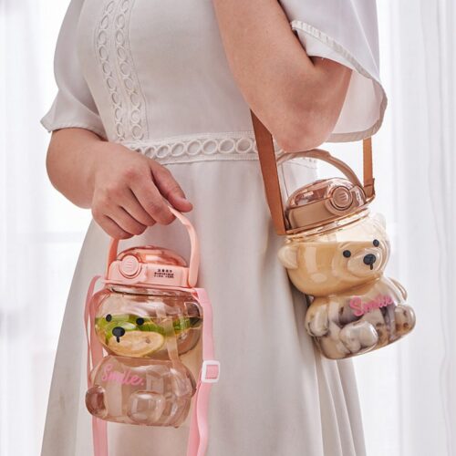 Transparent Bear Water Bottle Set Of 2