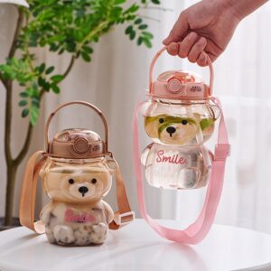 Two Transparent Bear Water Bottle sets holding a bottle of water.