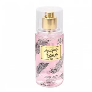 A bottle of Perfume with a floral design on it.