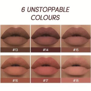 6 Nude Lipsticks And Lip Liner Set.