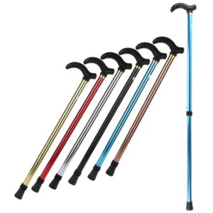 A set of five High-Quality Adjustable Height Aluminum Alloy Crutches in different colors.