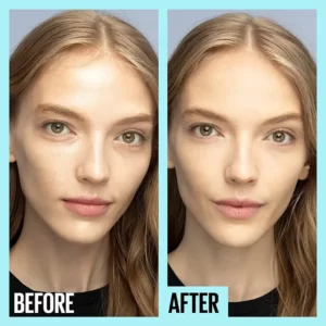 A woman's face before and after Face Primer Makeup.