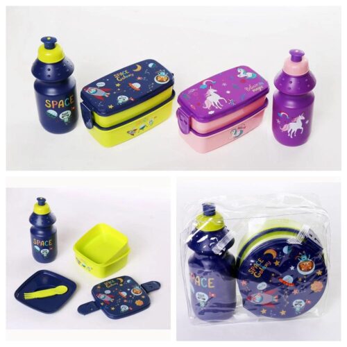 Kids School Lunch Box And Water Bottle  Set