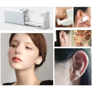 A collage of pictures of different types of Ear Piercing Guns.