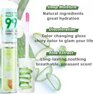 Aloe vera lip balm with aloe vera and other ingredients.
