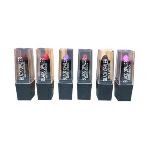 A set of lipsticks in different colors on a white background.