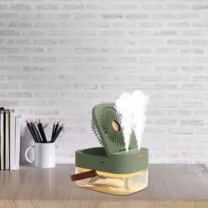 An air humidifier sitting on top of a desk.