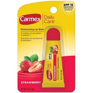 Carmex Strawberry Lip Balm, for daily care and moisturizing.