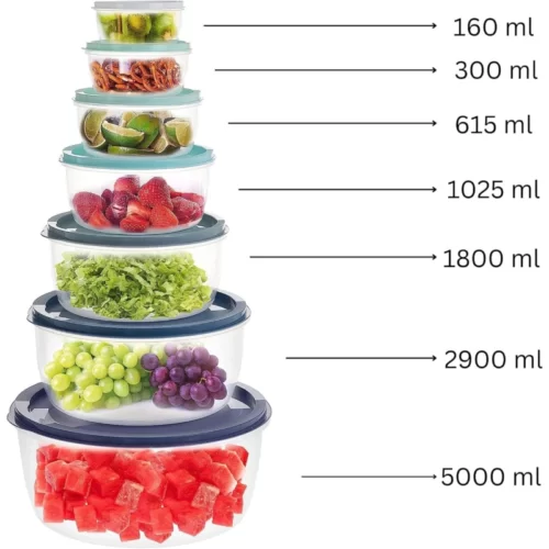 7Pcs Reusable Plastic Food Storage Box