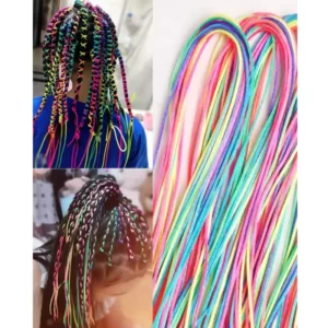 Colorful Hair Braids Ropes with different colors.